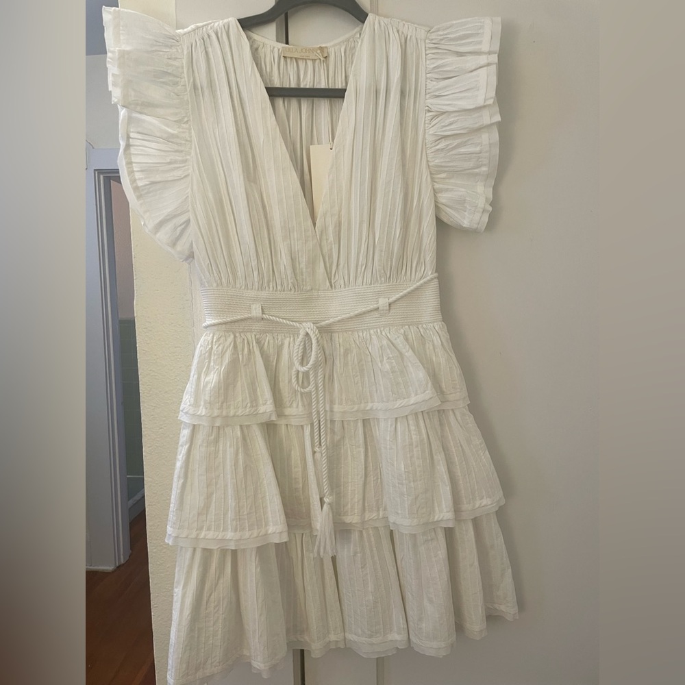 ULLA JOHNSON
Camilla ruffled pintucked cotton-poplin mini dress - Picture 2 of 7